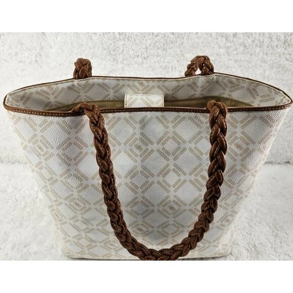 LIZ AND CO Signature Logo Faux Leather Top Snap Tote Shoulder Shopper Bag - Picture 11 of 13